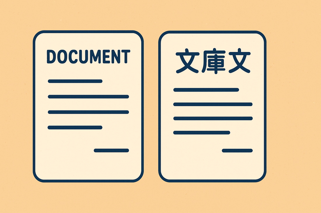 illustration showing two documents side by side, translated document