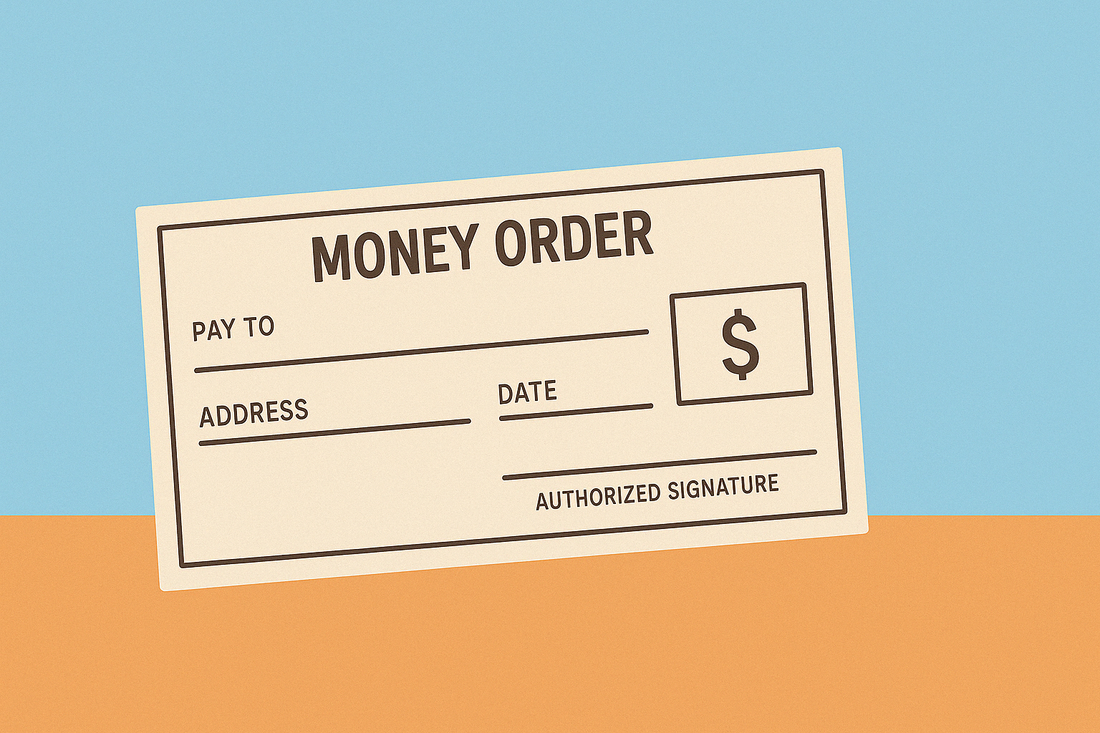 illustrative image of a money order slip