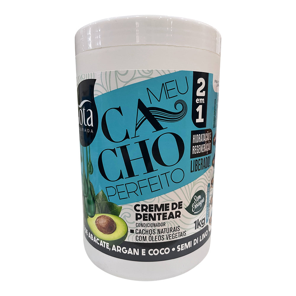 Gota Dourada Creme de Pentear Meu Cacho Perfeito Óleo de Abacate, Argan e Coco 1kg