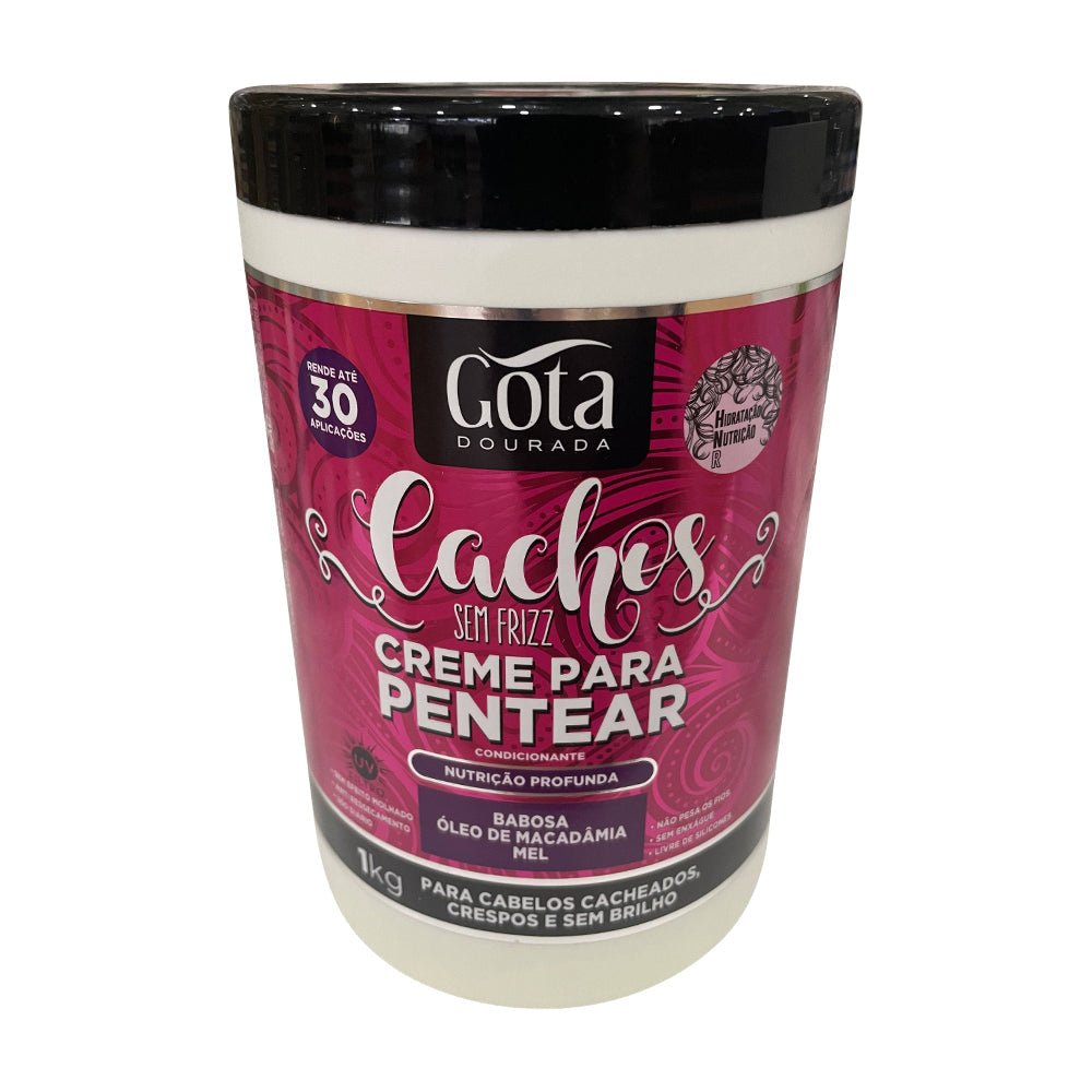 Gota Dourada Creme para Pentear Cachos Sem Frizz 1kg