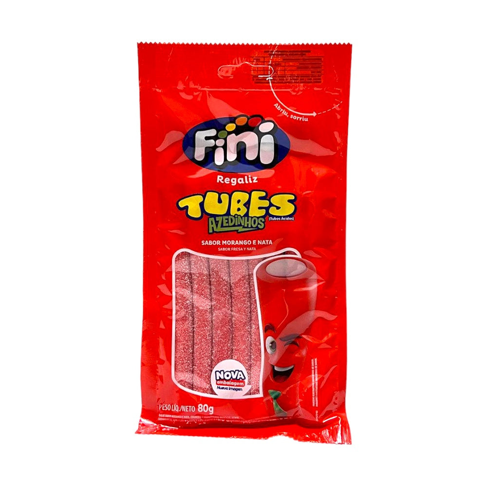 Fini Tubes Azedinhos Sabor Morango e Nata 240g