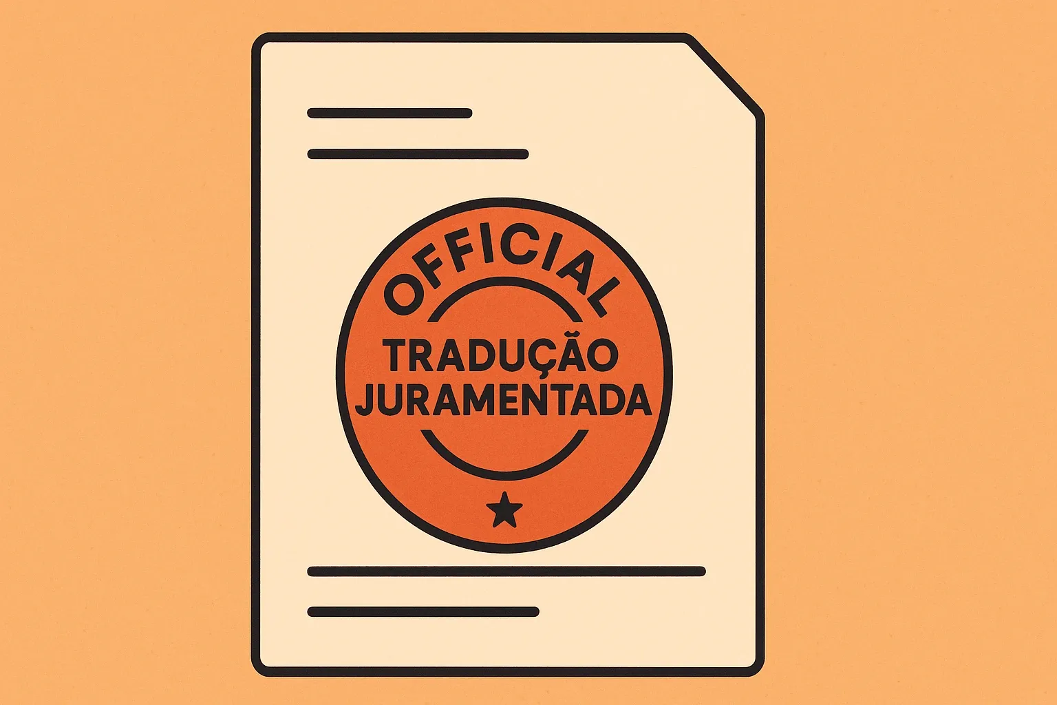 Illustration of certified official translation of documents
