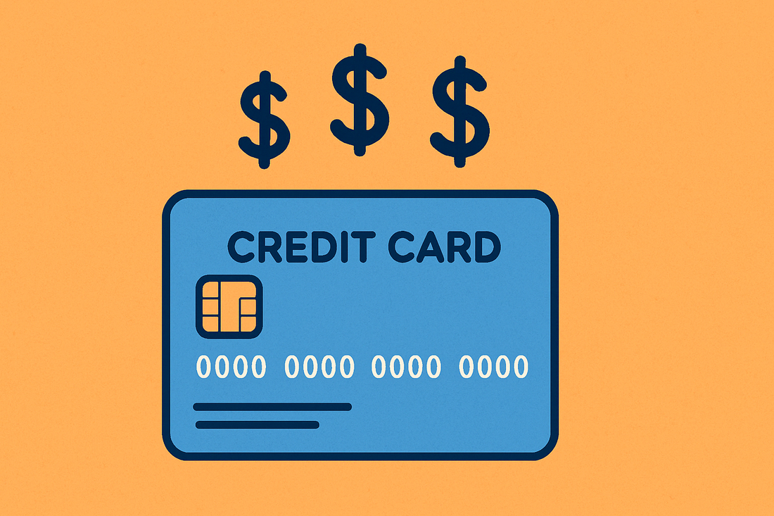 credit card with money signs floating it signifying credit
