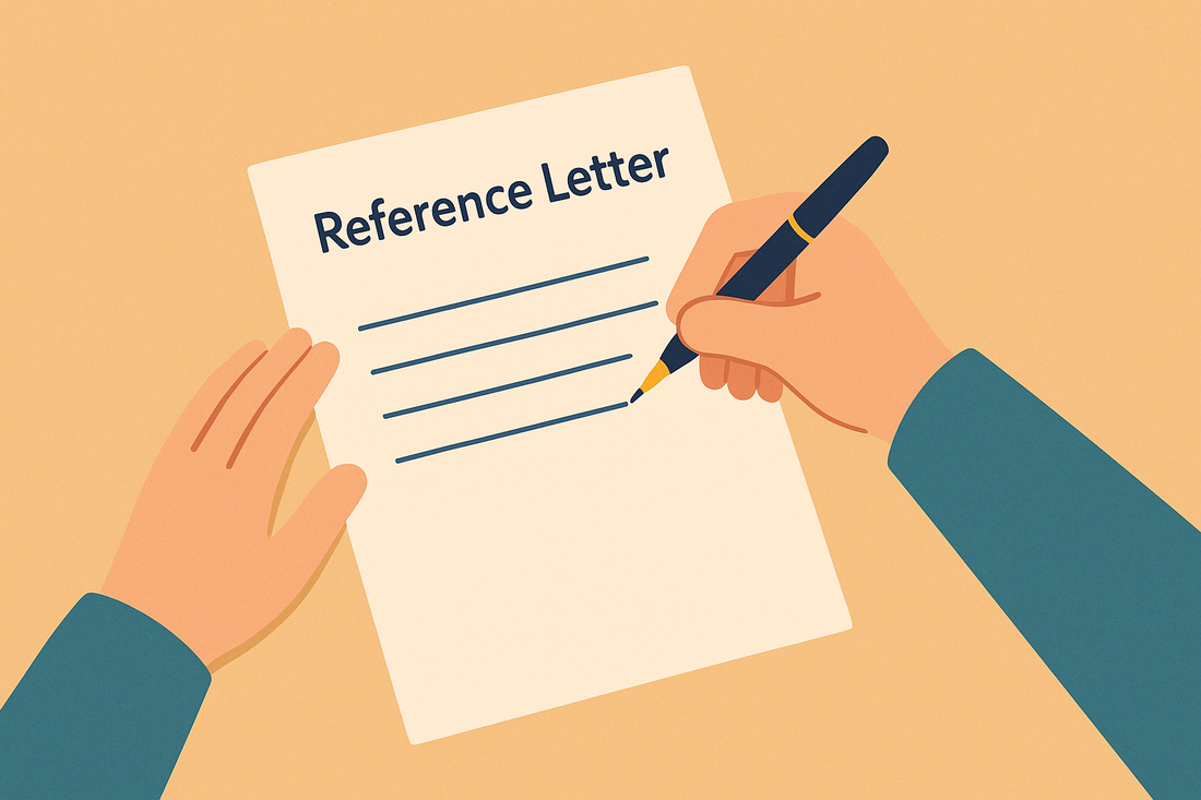 escrevendo carta de referencia