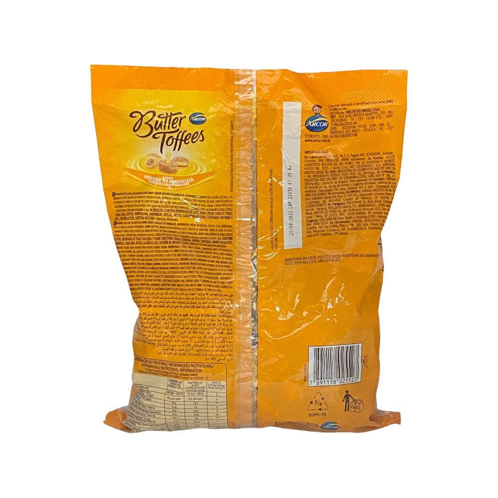 Arcor Butter Toffees Sabor Maracuja 500g