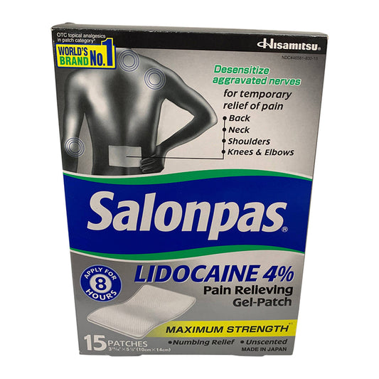 Hisamitsu Salonpas Lindocaina 4% (15 adesivos)