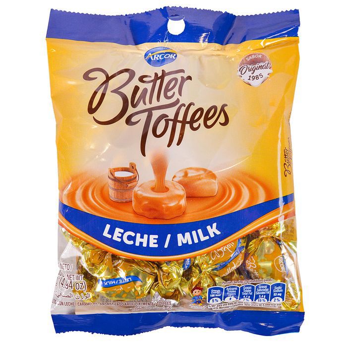 Arcor Bala Butter Toffee sabor leite 600g